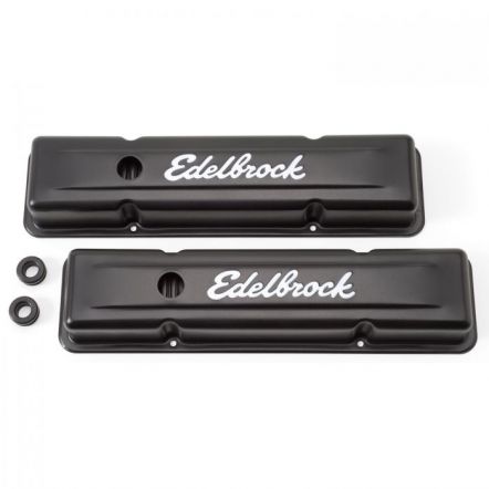 4443 | Edelbrock® chevrolet s-b Stahlventildeckel schwarz