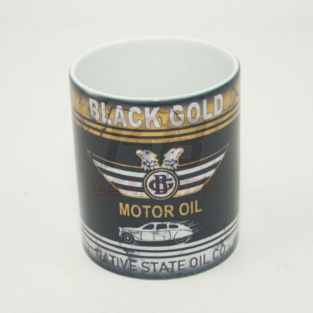 Black-Gold Motor Oil 11OZ mug
